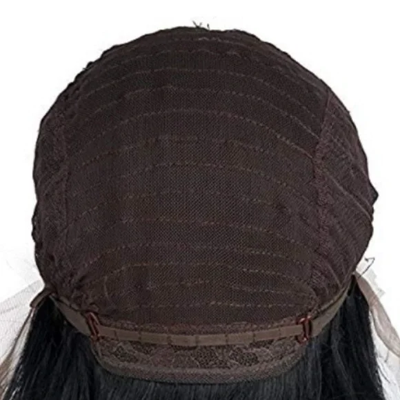 22” Ombre Black Gray Straight Lace Front Wig *NEW*